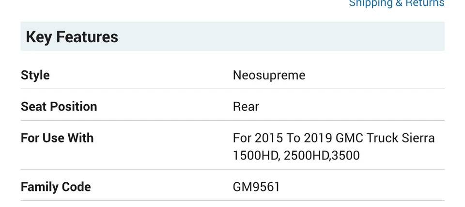 Cubierta de asiento trasero CoverKing para GMC Sierra 1500HD/2500HD/3500 2015-2019. Artículo (16) Foto 2 de 2