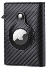 Airtag Wallet Case Genuine Leather Credit Card Holder Magnetic Air Tag Cover