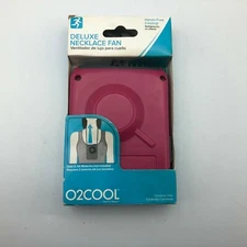 Deluxe Hands Free Necklace Fan Dark Pink 02COOL 2015 Unused Damaged Packaging