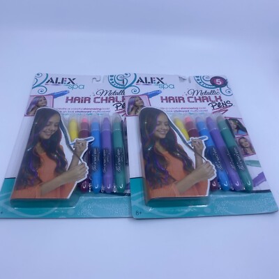 Alex Spa Hair Chalk Pens - Metallic 2 Sets Colors Washable Easy Fun ...