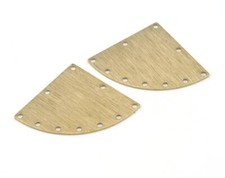 2 pcs Brushed Triangle raw brass 27x39mm connector charms earring 2810-380