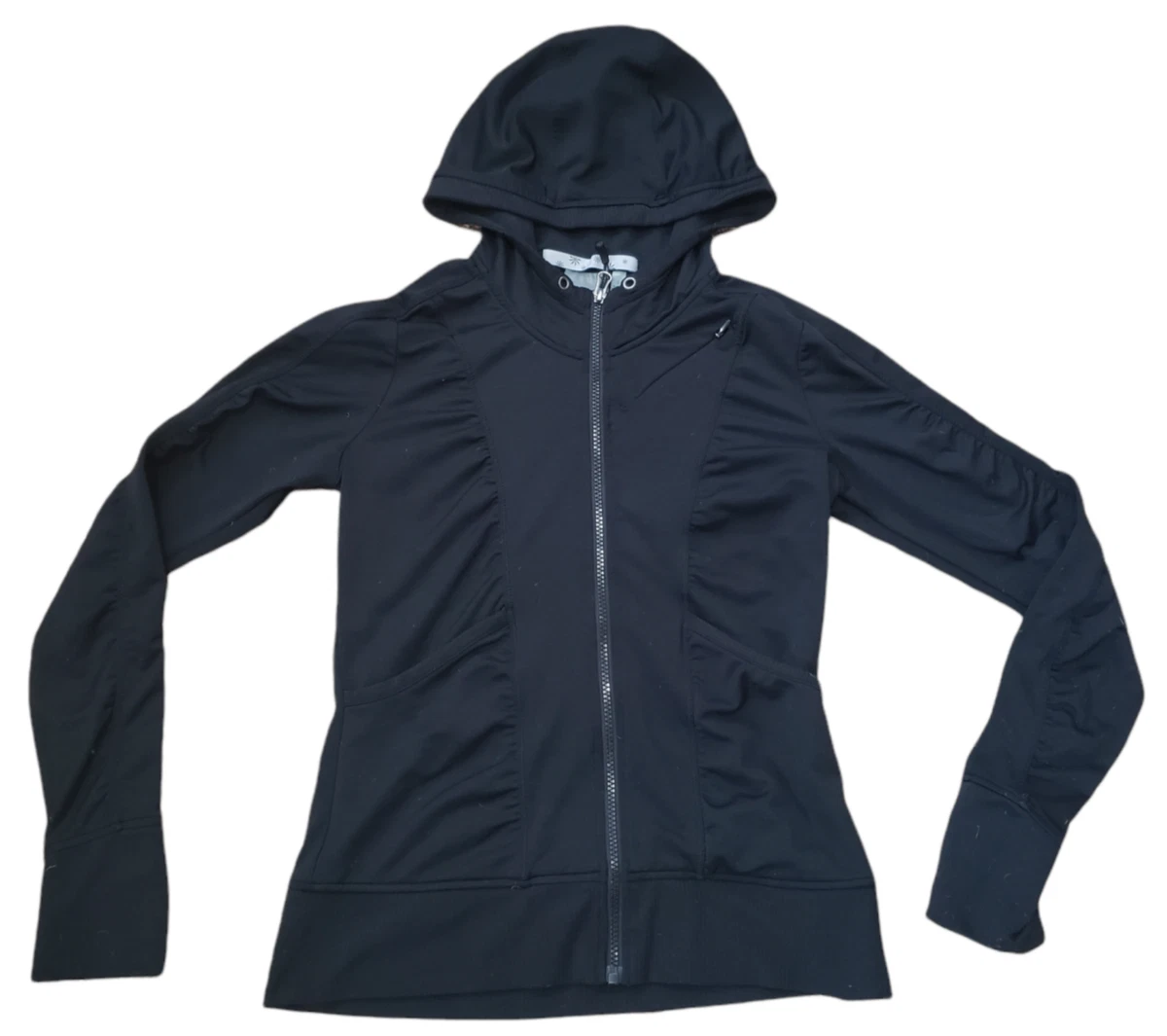 Athleta Zippy Jacket Women s Small Black Full Zip Hooded Coat