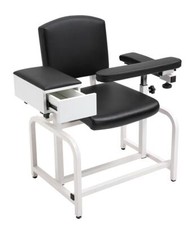 Phlebotomy Chair with Drawer - Black