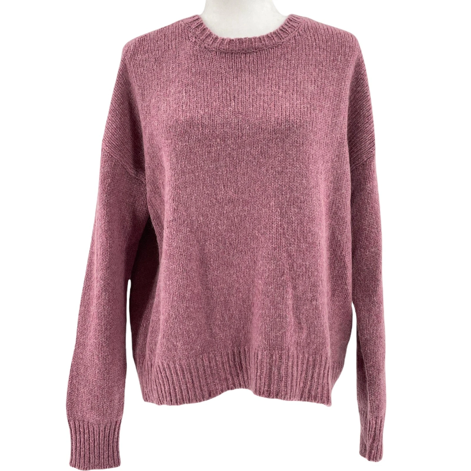 Eileen Fisher Airspun Wool Mohair Blend Crewneck Sweater Oversized Pink $398