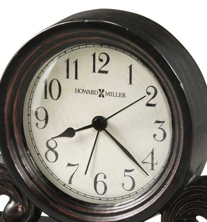 Howard Miller Bishop Tabletop Mantel Clock Alarm Clock Wood Scroll Base NEW - Image 4 of 4