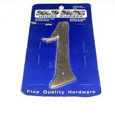 NEW Sealed L.G. Sourcing Inc 5" Solid Brass House Number ONE 1 Plus Hardware