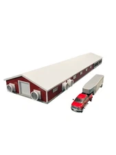 1/64 Custom Scratch Poultry Barn 40x150 Farm Toy Building