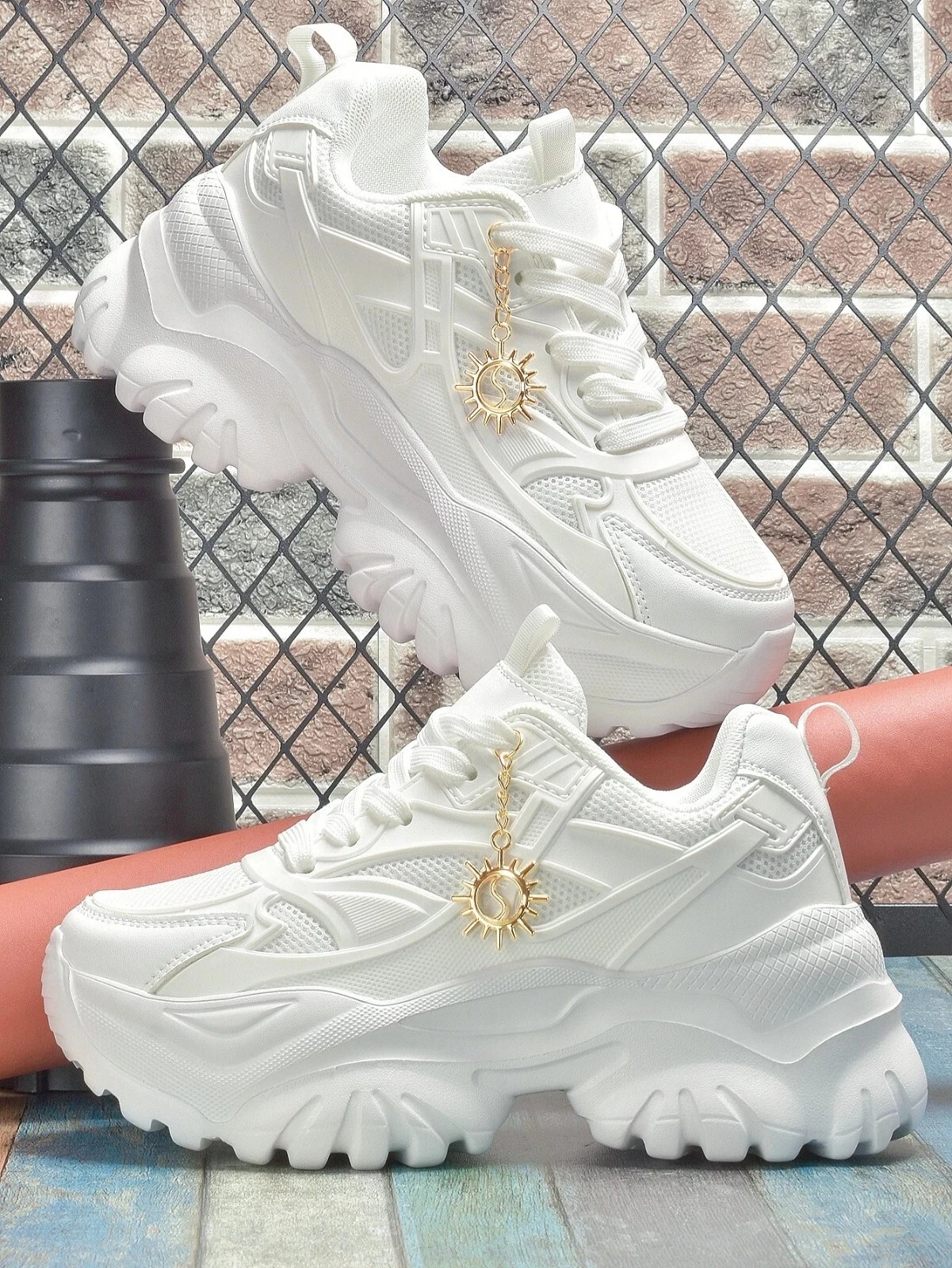 White Chunky Sneakers Platform Casual Sports Women non-slip Boots Shoes Trainers