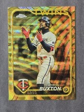2024 Topps Chrome Gilded Gold Wave Refractor 2/75 BYRON BUXTON Twins #117