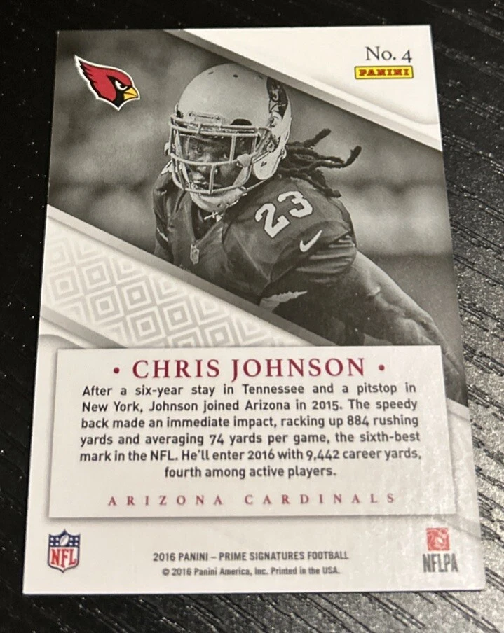 2016 Panini Prime Signatures Chris Johnson - Image 2 of 2