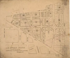 20" x 24" 1880 Map Le'Droit Park as recorded in the Surveyor's Office
