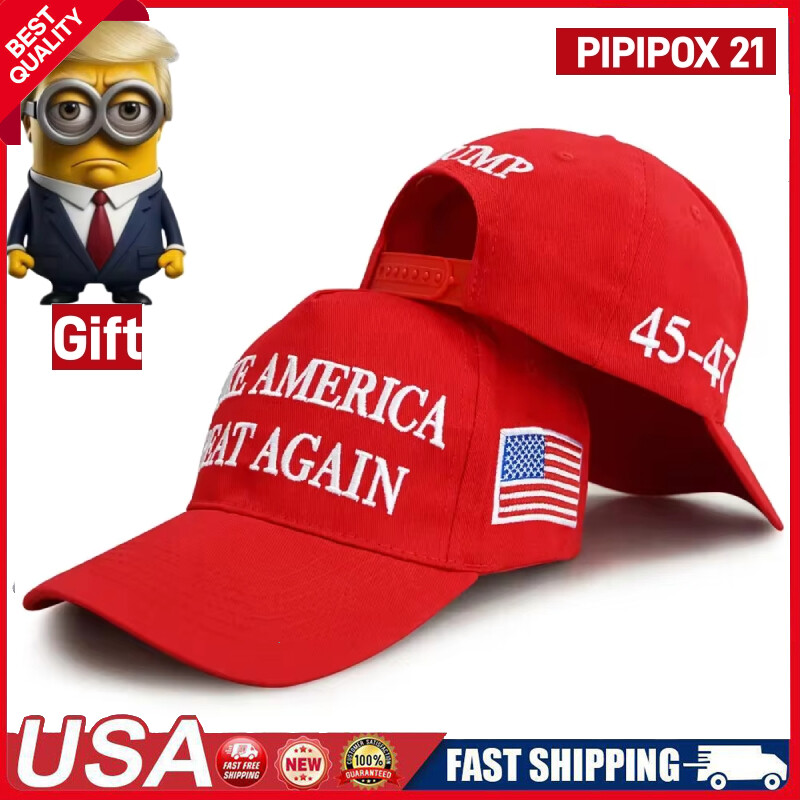 Gorra de béisbol Trump 2024 MAGA ROJA 45-47 Make America Great Again