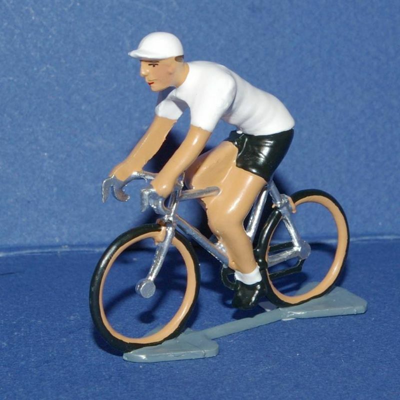 Cycliste miniature CBG Mignot maillot blanc échelle 1/35 collection