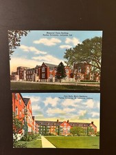 Memorial Union & Cary Halls Men's residence Purdue University postcard Lot of 2