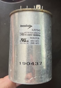 Diversitech Dual Run Capacitor 40 + 7.5 uf MFD 440 Volt Fits Diversitech 4JR7540