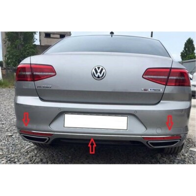 VW Passat B8 Limousine ab 2014 Stoßstange hinten Streamer 3tlg S.Stahl