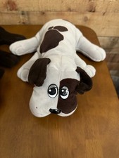 Vintage Pound Puppies Lot of 2 Plush Beanie Dolls White Brown Spots Tonka 1985