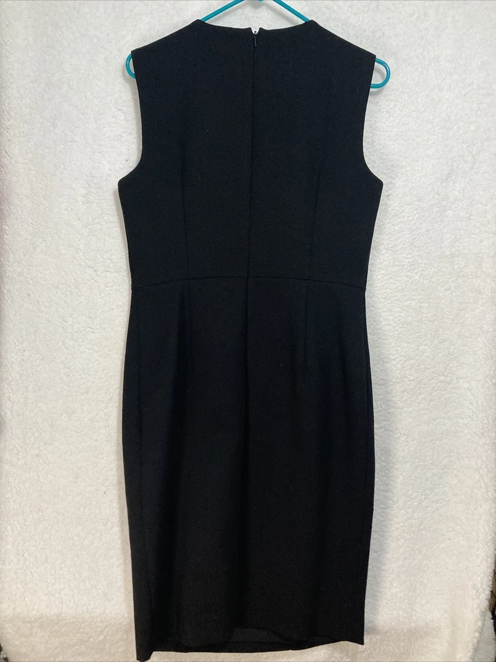 Magaschoni Dress Size 12 Black Sleeveless Midi Length Pleated Womens - Image 3 of 3