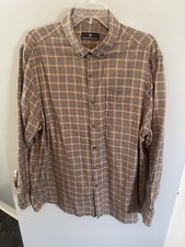 Hart Schaffner Marx Men s Brown Flannel Shirt Button Front Long Sleeve Size XL