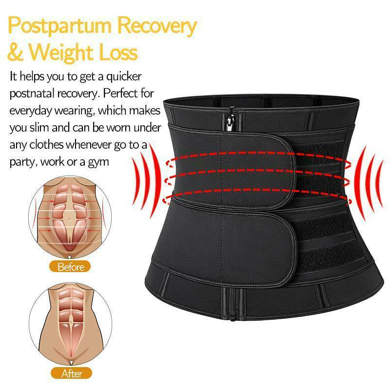 CIATBYYJ Womens Waist Trainer Corset Tummy Control Waist Cincher Segmented Body Shaper Waists Trainer for Women Shapewear (L) Black