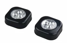 New Sontax Black LED Puck Lights (2-Pack)