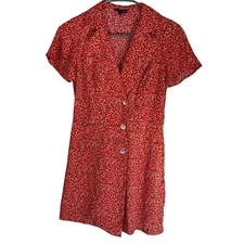 Joaquim Miro Womens Sz XS-Small Romper Red Multicolor dots Classic Preppy