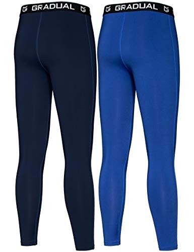 Paquete de 2 pantalones de compresión térmicos grandes para niños: azul marino/azul - Imagen 5 de 6
