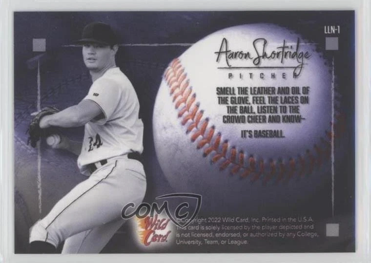 2022 Wild Card Matte SP Exclusive Leather & Lace Blue/Red /2 Aaron Shortridge - Image 2 of 2