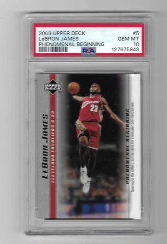 PSA 10 GEM MINT LEBRON JAMES 2003 UPPER DECK PHENOMENAL BEGINNING ROOKIE RC #5
