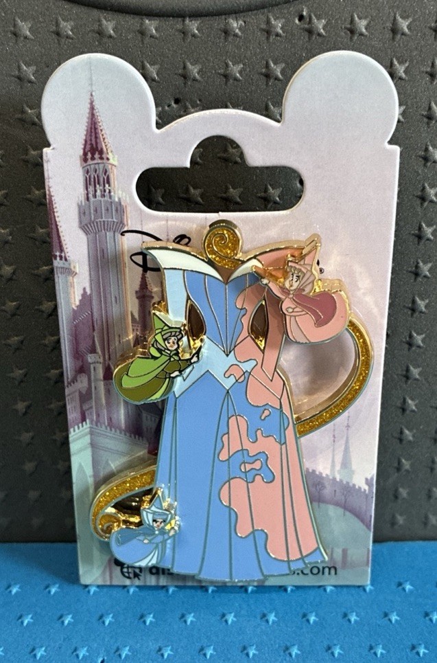 Disneyland Paris DLP, Aurora Pink and Blue Dress, 3 Fairies Sleeping Beauty pin