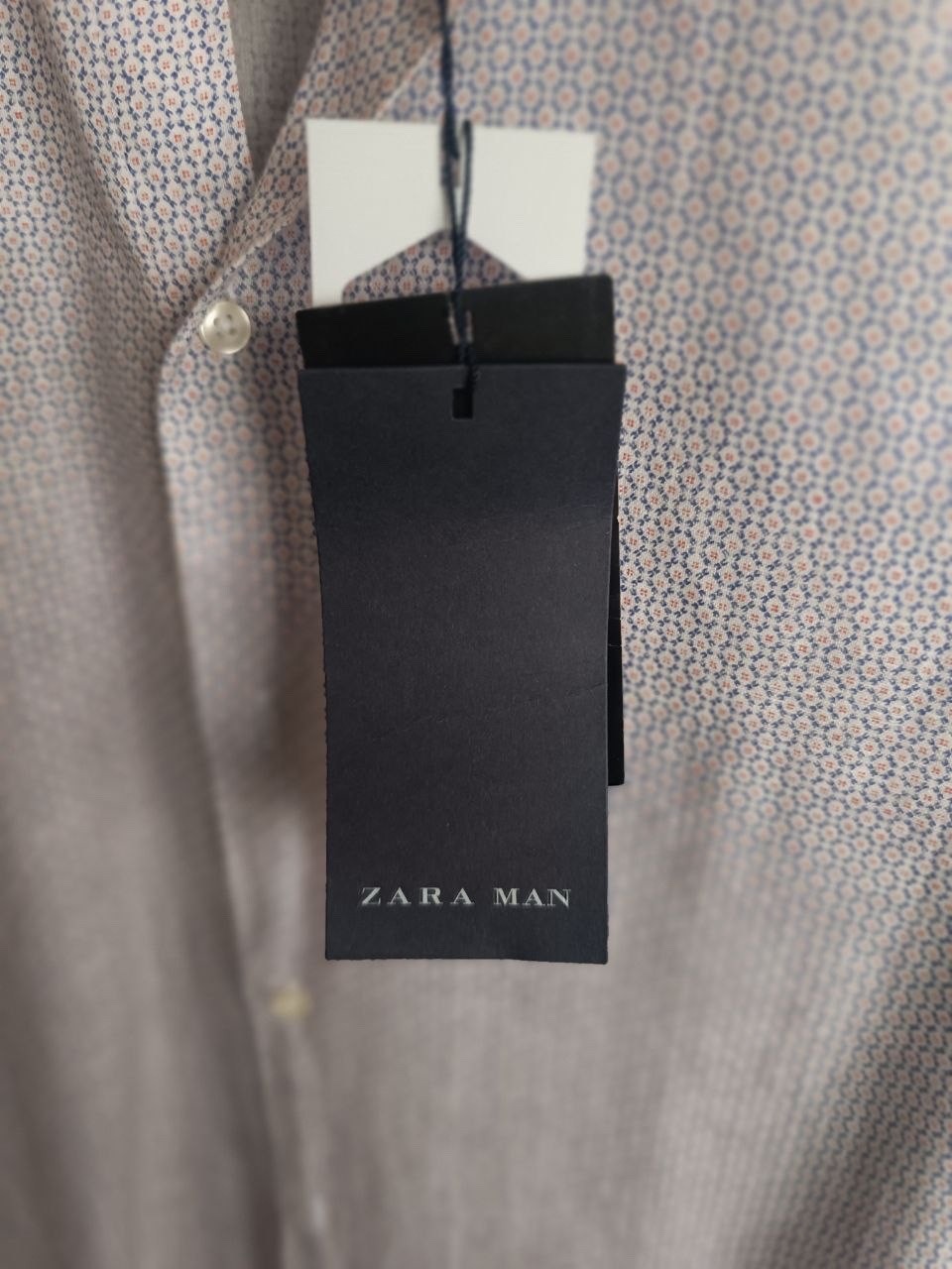 RARE Zara Man Premium Collection Shirt - Slim Fit - Blue Micro Print - EUR L / U image 4