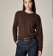 J CREW Perfect cashmere crewneck sweater in Heather Espresso Size M 168 CN259