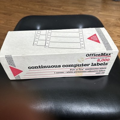 Office Max 5000Computer Labels 3 1/2 x 15/16'' No. 4013 continuous feed  # 86103