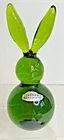 VTG  Blenko Handmade Glass 711B Rabbit Paperweight Green Nickerson Design 1971