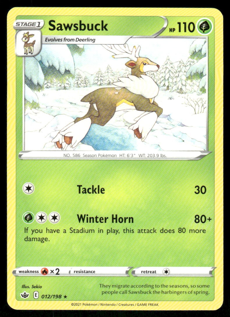 Sawsbuck 012/198 - Chilling Reign - Rare NM