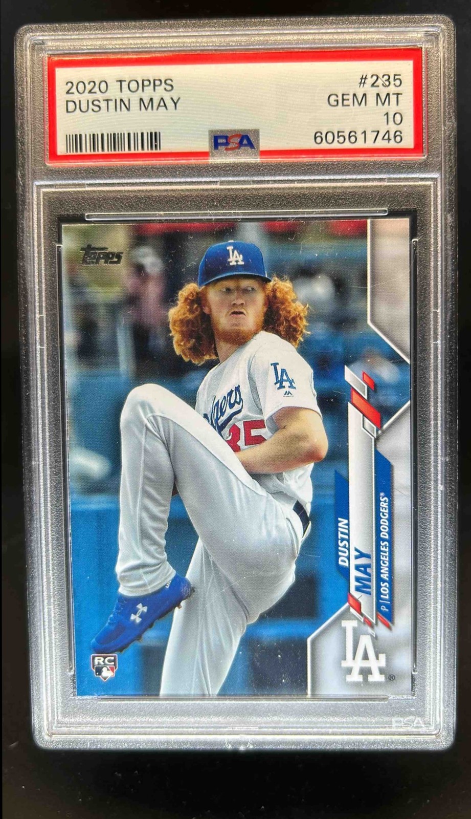 2020 Topps Dustin May RC Rookie #235 Dodgers PSA 10