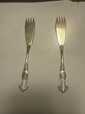 Pair Vintage Silverplate Ice-Cream/Dessert Spade Forks – 5” – Ornate – Lot of 2
