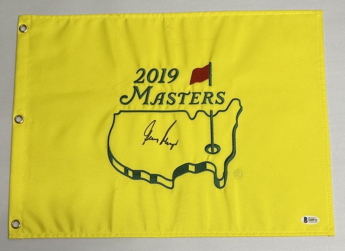 Gary Player Autographed Signed 2019 Masters Golf Pin Flag Beckett 