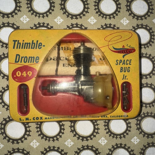 Vintage Cox Thimble Drome Prop Rod Tether Car Space Bug .049 Engine NOS ...