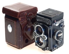 ROLLEIFLEX ZEISS PLANAR 3.5/75mm LENS TLR f 75mm CAMERA METER CASED CLEAN