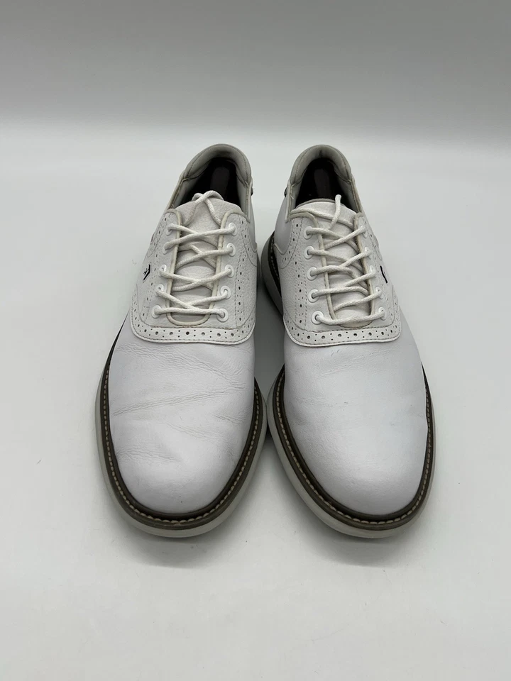 Zapatos de golf FootJoy Traditions 57903 para hombre de cuero blanco con cordones 9,5 M. Foto 4 de 4