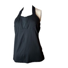 ADIDAS Women's Black Polyester Spandex Y-Tank Tennis Top Size Large
