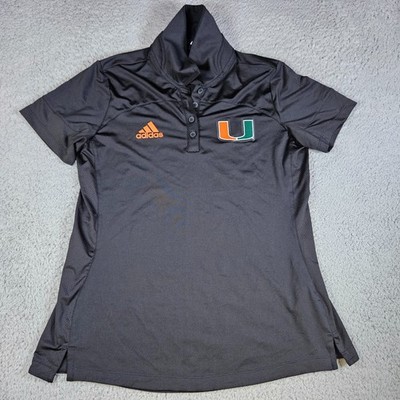 Miami Hurricanes Womens Adidas 2025 Sideline Aeroready Polo Black Medium