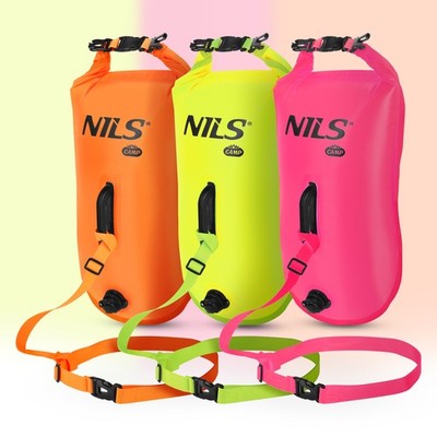 Schwimmboje Trockensack Dry Bag Open Water Swim Boje 28L NILS CAMP 3in1 Neon