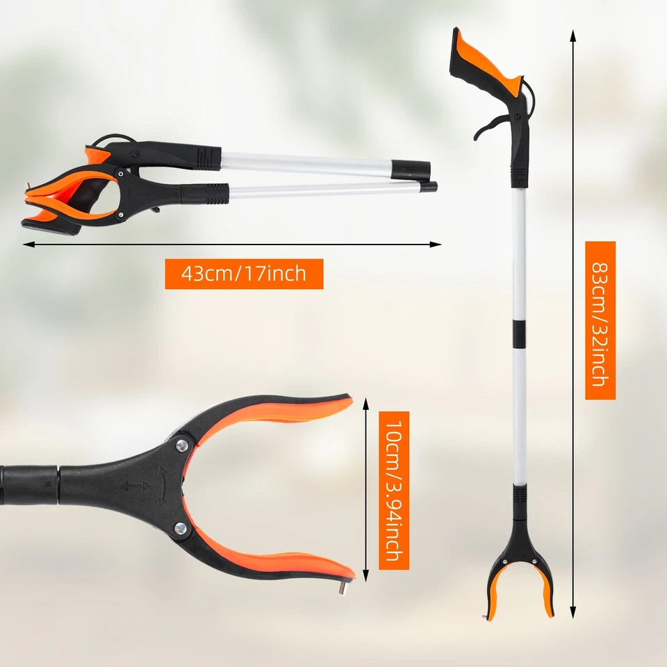 Herramienta de alcance de 32"" agarrador empuñadura de mano alcanzador ayuda de alta resistencia latas de basura Foto 3 de 4