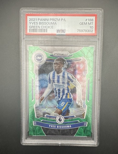 2021 Panini Prizm Yves Bissouma Green Choice /9 PSA 10 SSP Brighton/Tottenham