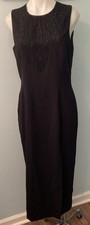 Marianna Women’s Sz 10 Black Beaded Sleeveless Slit Elegant Evening Maxi Dress