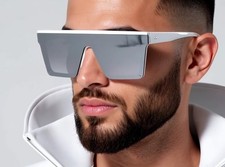 Men's Women's Sunglasses Black Mirror Lens Reflective New Style Designer Shades