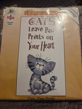 Cats' Paw Prints Counted Cross Stitch Kit Heritage Crafts