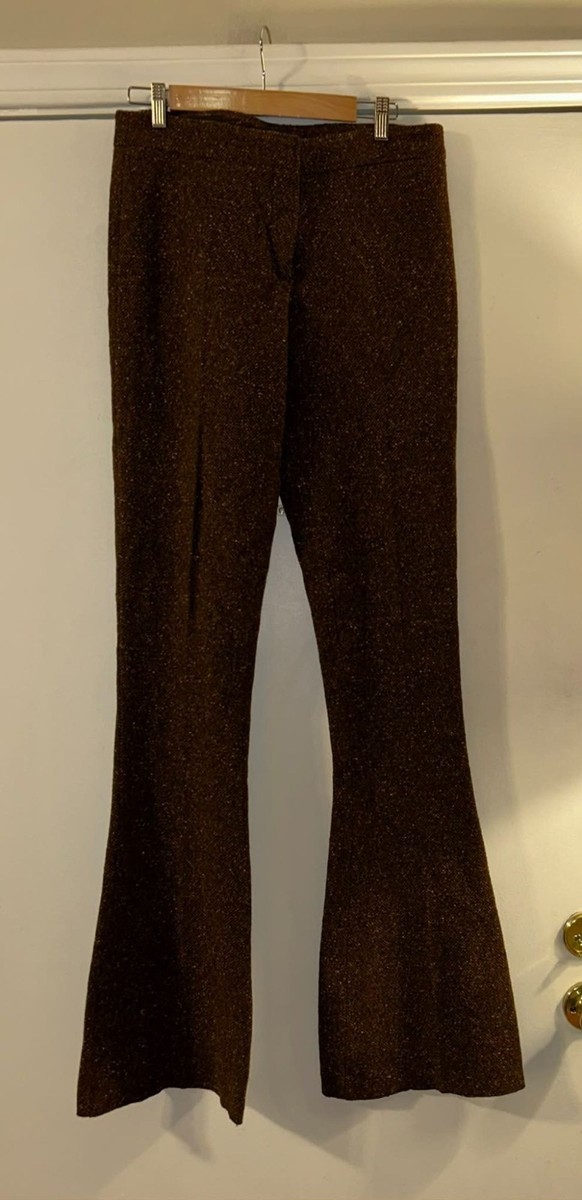 Burberry Prosum ワイドパンツ NWT $795 Burberry Prorsum Tweed Flared Pants Bright Amber Size 8